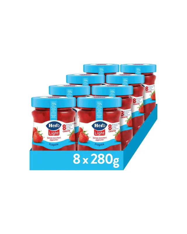 Hero Light Fragole confettura 8x280g senza zuccheri aggiunti