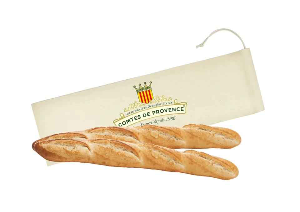 Les Comtes de Provence sacchetto pane cotone baguette riutilizzabile