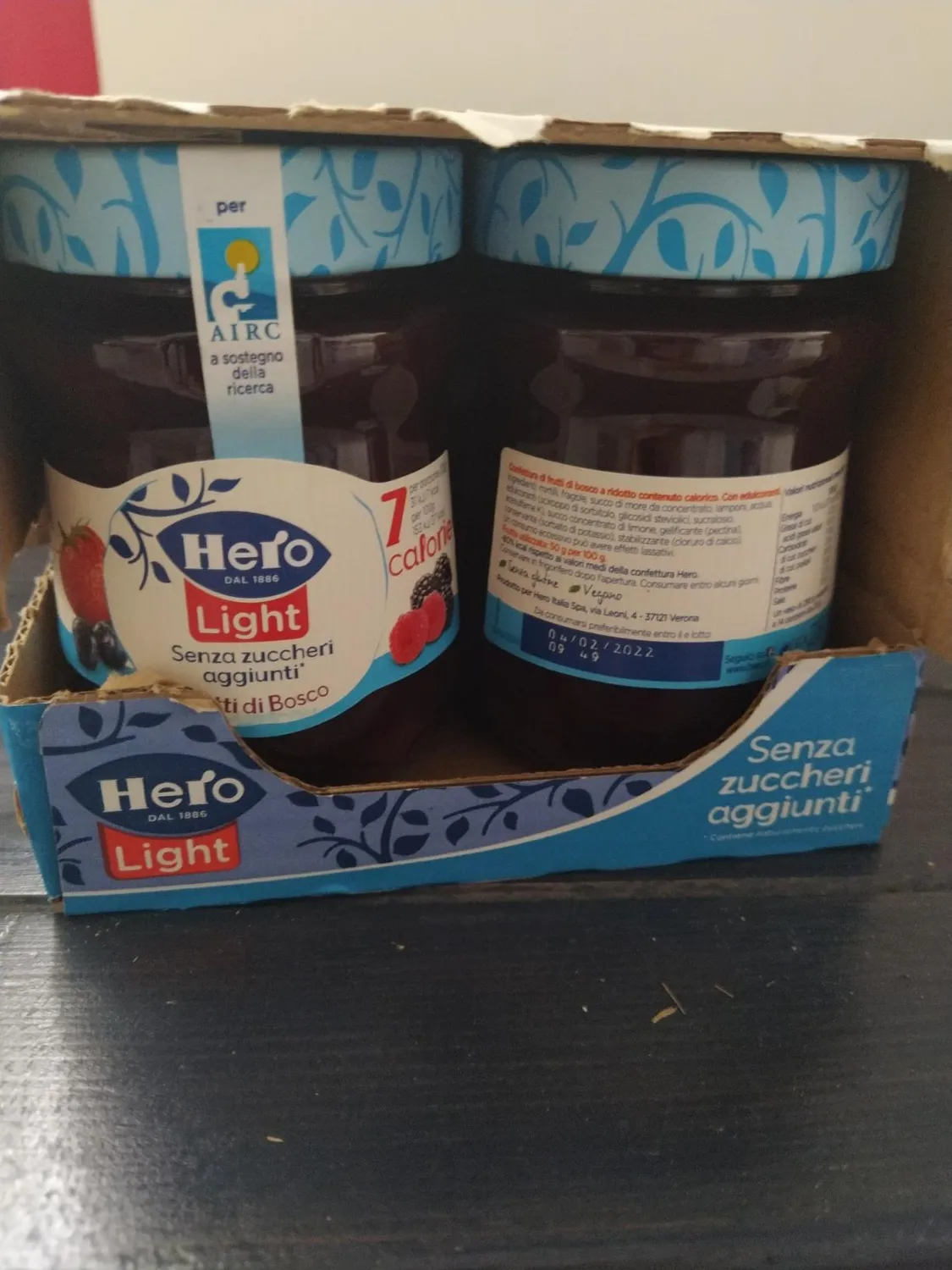 Hero Light Frutti di Bosco confettura 8x280g ipocalorica