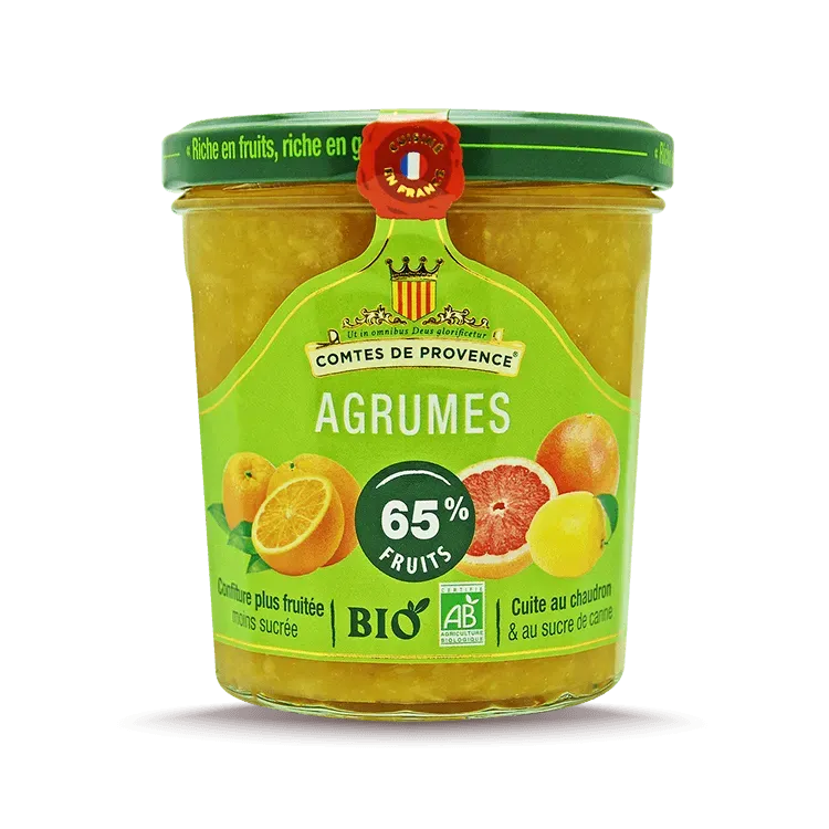 Les Comtes de Provence confettura agrumi bio vasetto meno zucchero