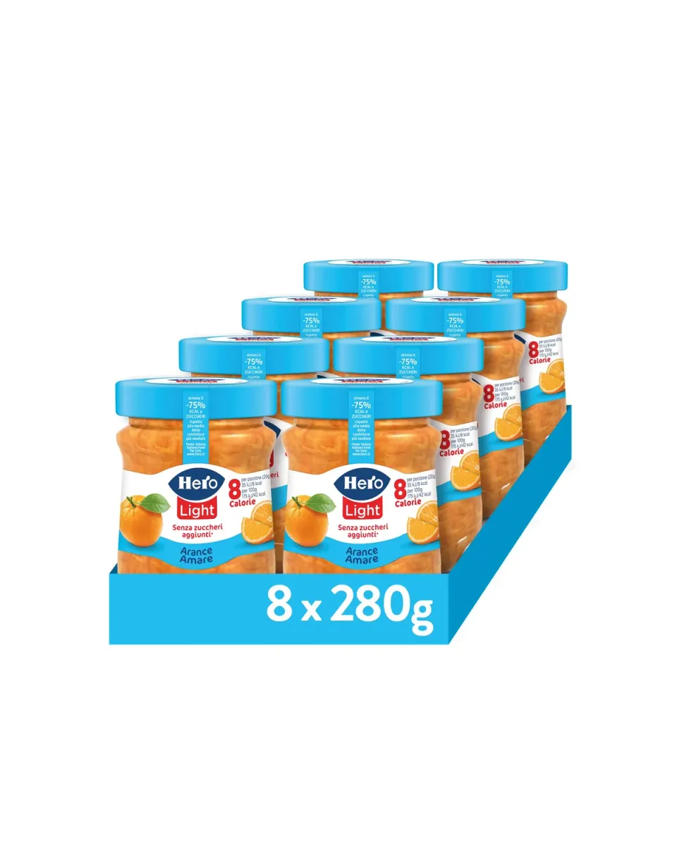 Hero Light Arance Amare marmellata 8x280g agrumata