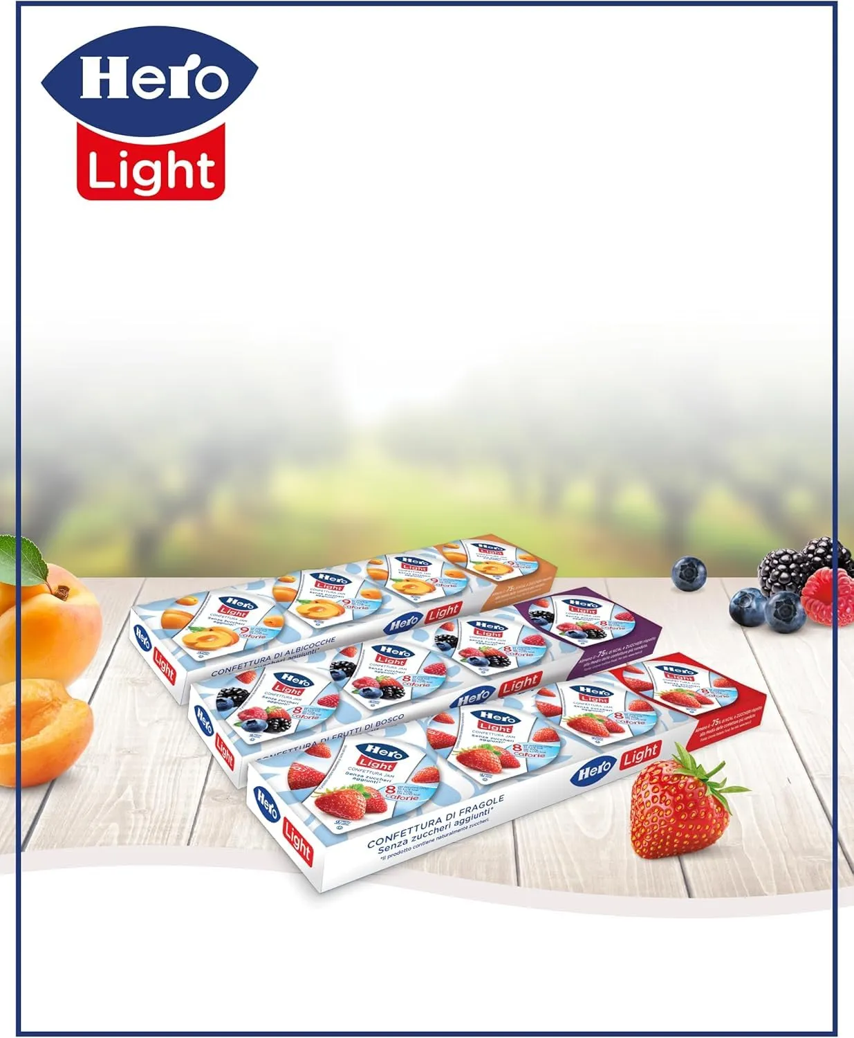 Hero Light Poker Albicocca confettura senza zuccheri 20x80g