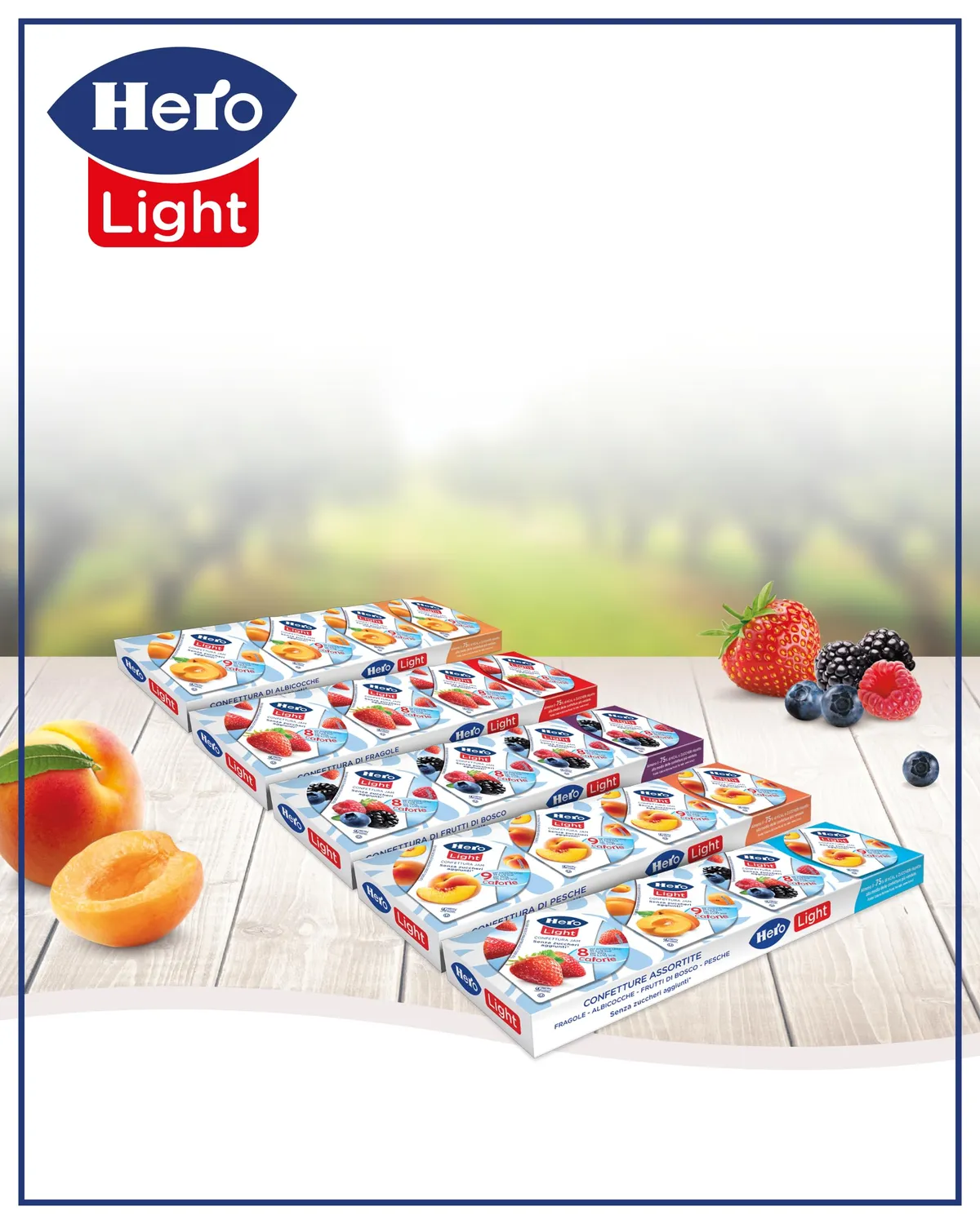 Hero Light Poker confettura pesche light 20x20 g senza zuccheri
