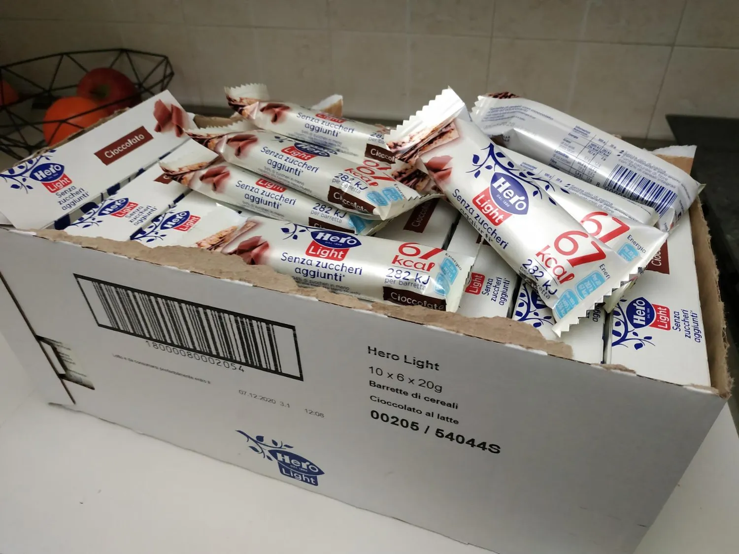 Hero Light Cioccolato barrette cereali 60x20g senza zuccheri