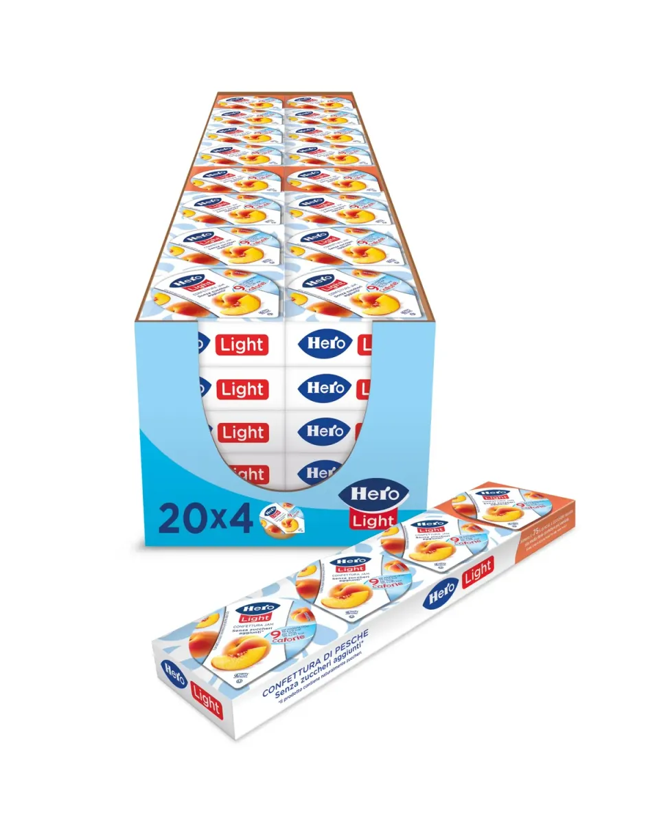 Hero Light Poker confettura pesche light 20x20 g senza zuccheri