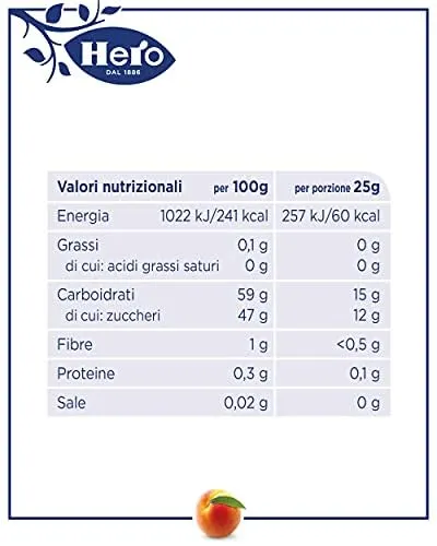 Hero Poker confettura pesche monodose 20x25 g classica
