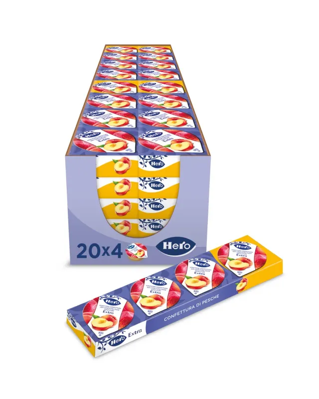 Hero Poker confettura pesche monodose 20x25 g classica