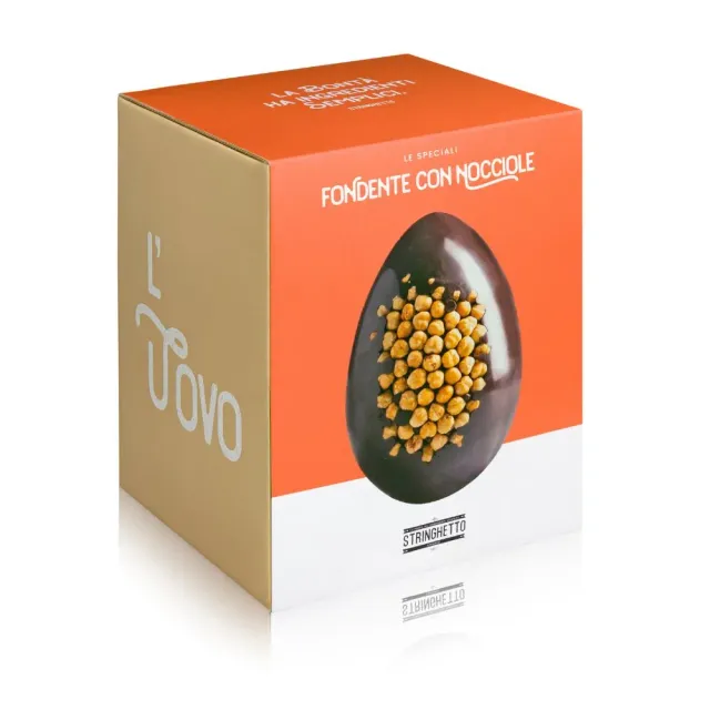 Stringhetto Uovo di Pasqua Fondente con Nocciole Intere