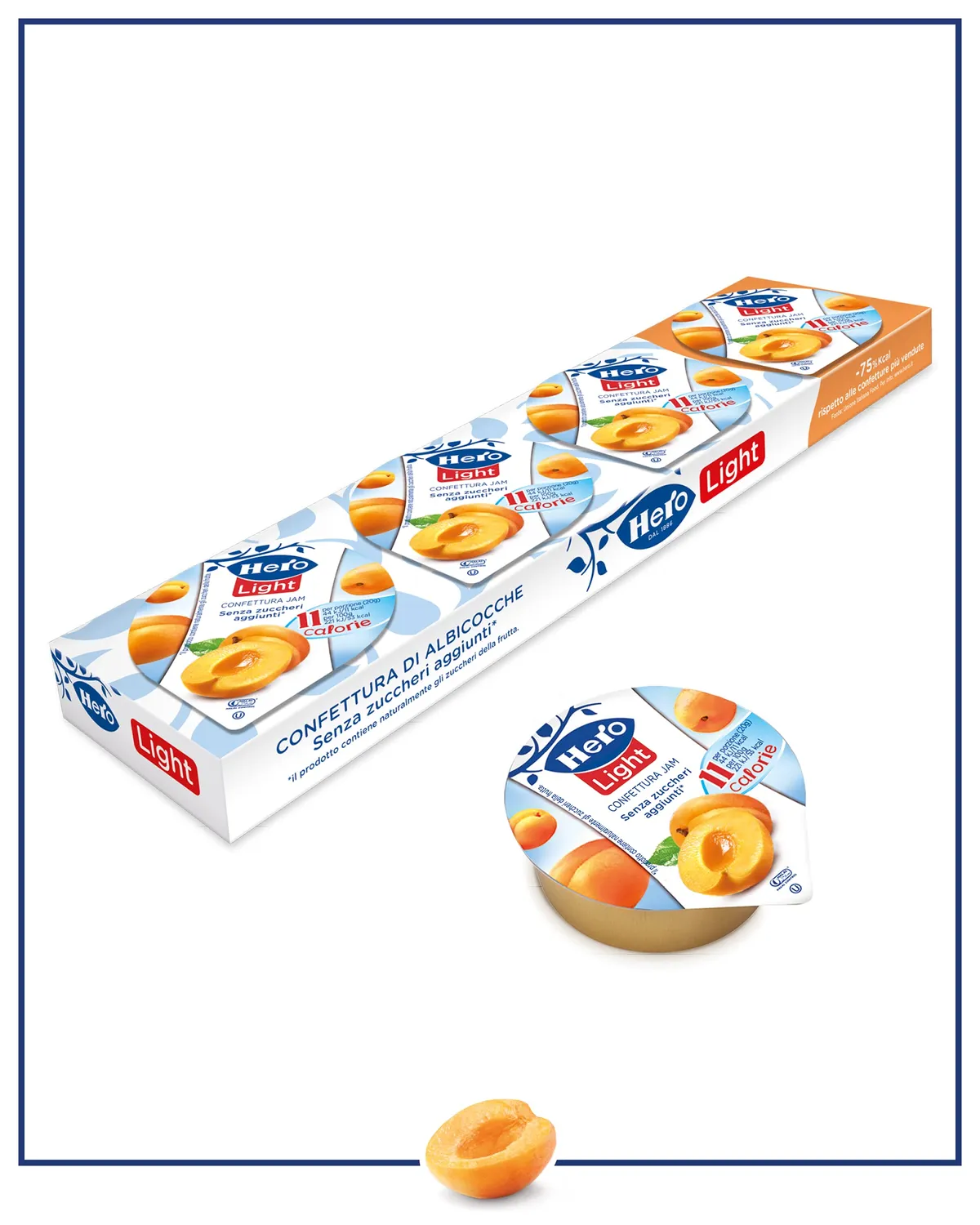 Hero Light confettura albicocche light 30x100g monoporzioni