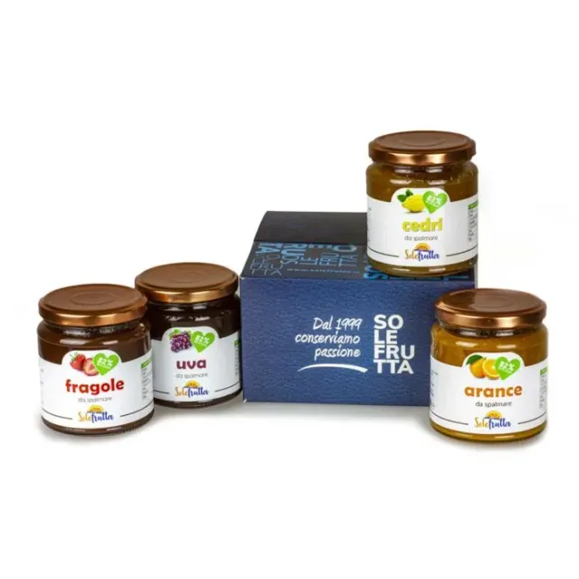 SoloFrutta Classic Box cofanetto 4 vasetti fragole arance