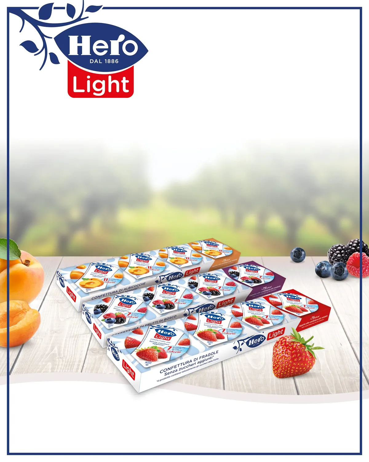 Hero Light confettura albicocche light 30x100g monoporzioni