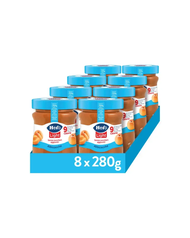 Hero Light Albicocca confettura 8x280g senza zuccheri aggiunti
