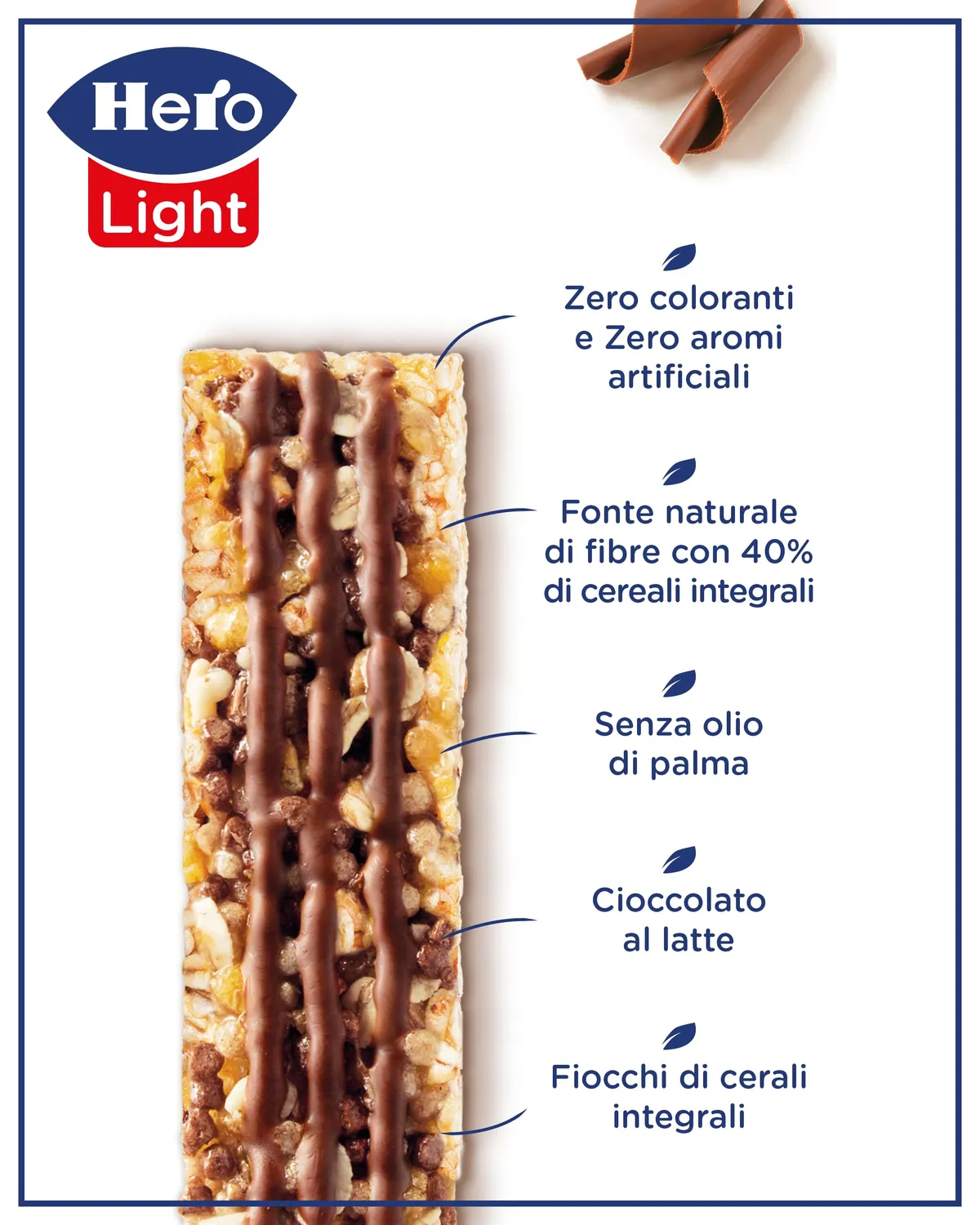 Hero Light Cioccolato barrette cereali 60x20g senza zuccheri
