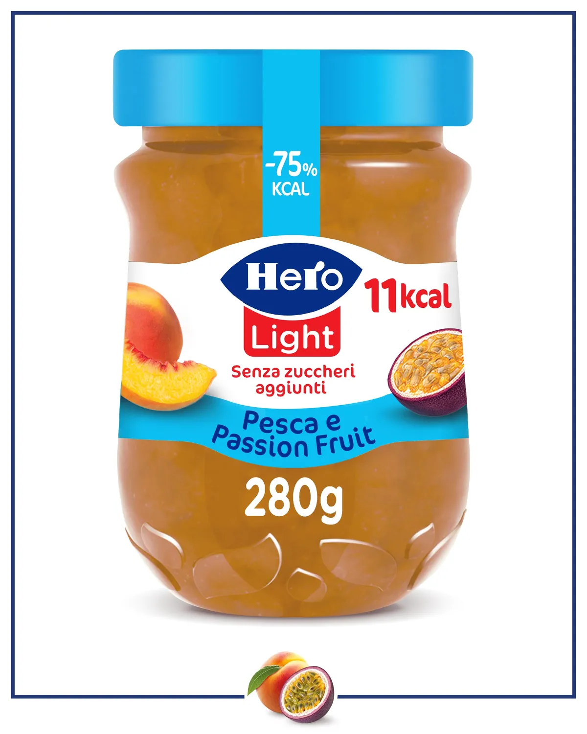 Hero Light confettura pesca passion fruit 8x280g senza zuccheri