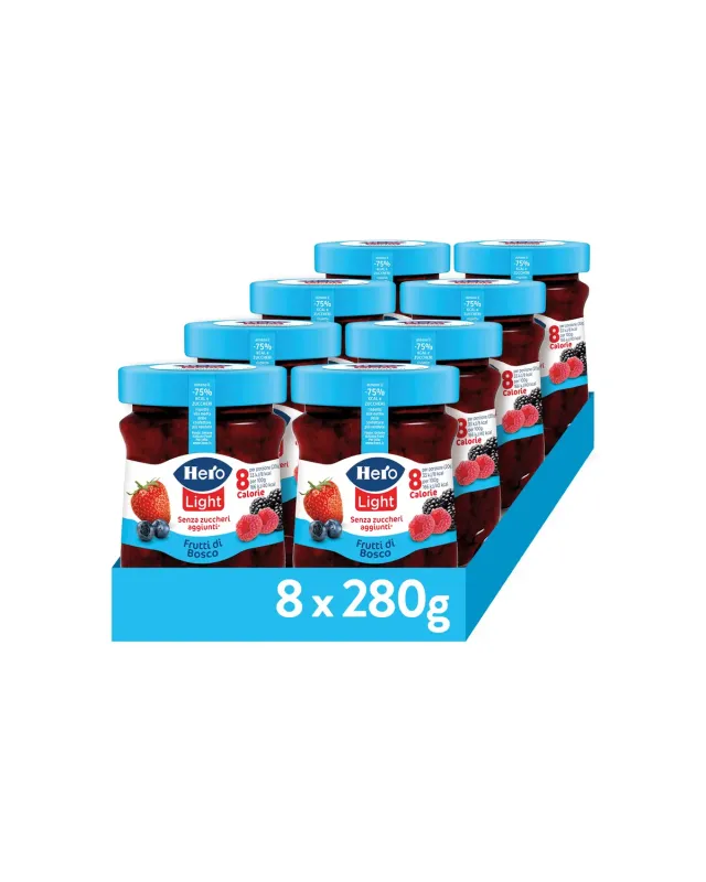 Hero Light Frutti di Bosco confettura 8x280g ipocalorica