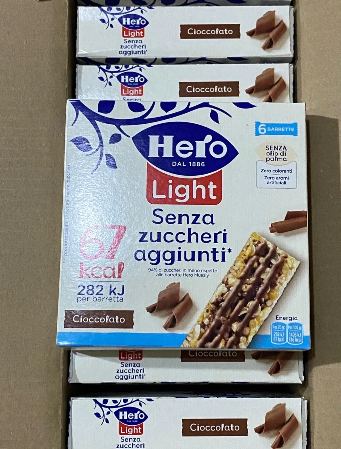 Hero Light Cioccolato barrette cereali 60x20g senza zuccheri