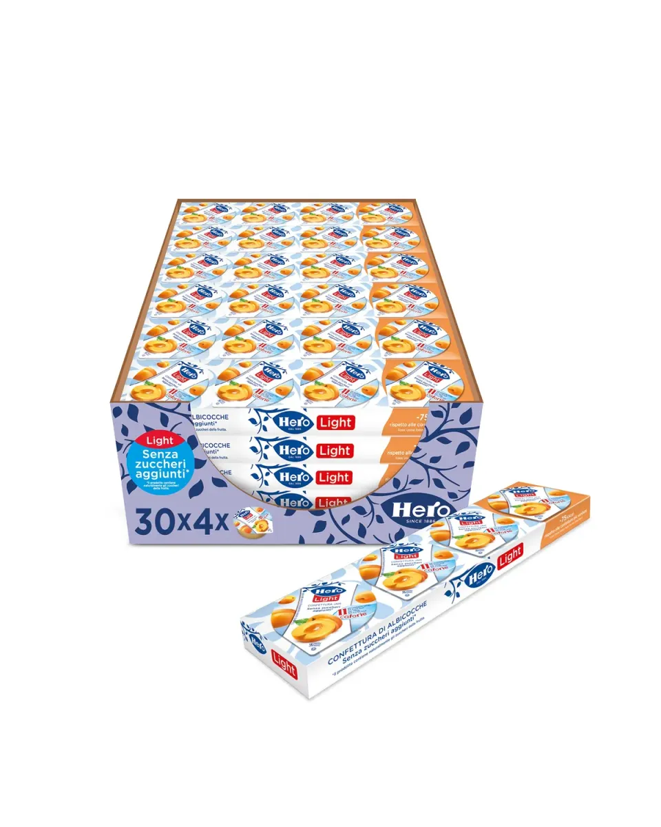 Hero Light confettura albicocche light 30x100g monoporzioni